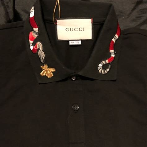 grey gucci polo|gucci polo shirt snake collar.